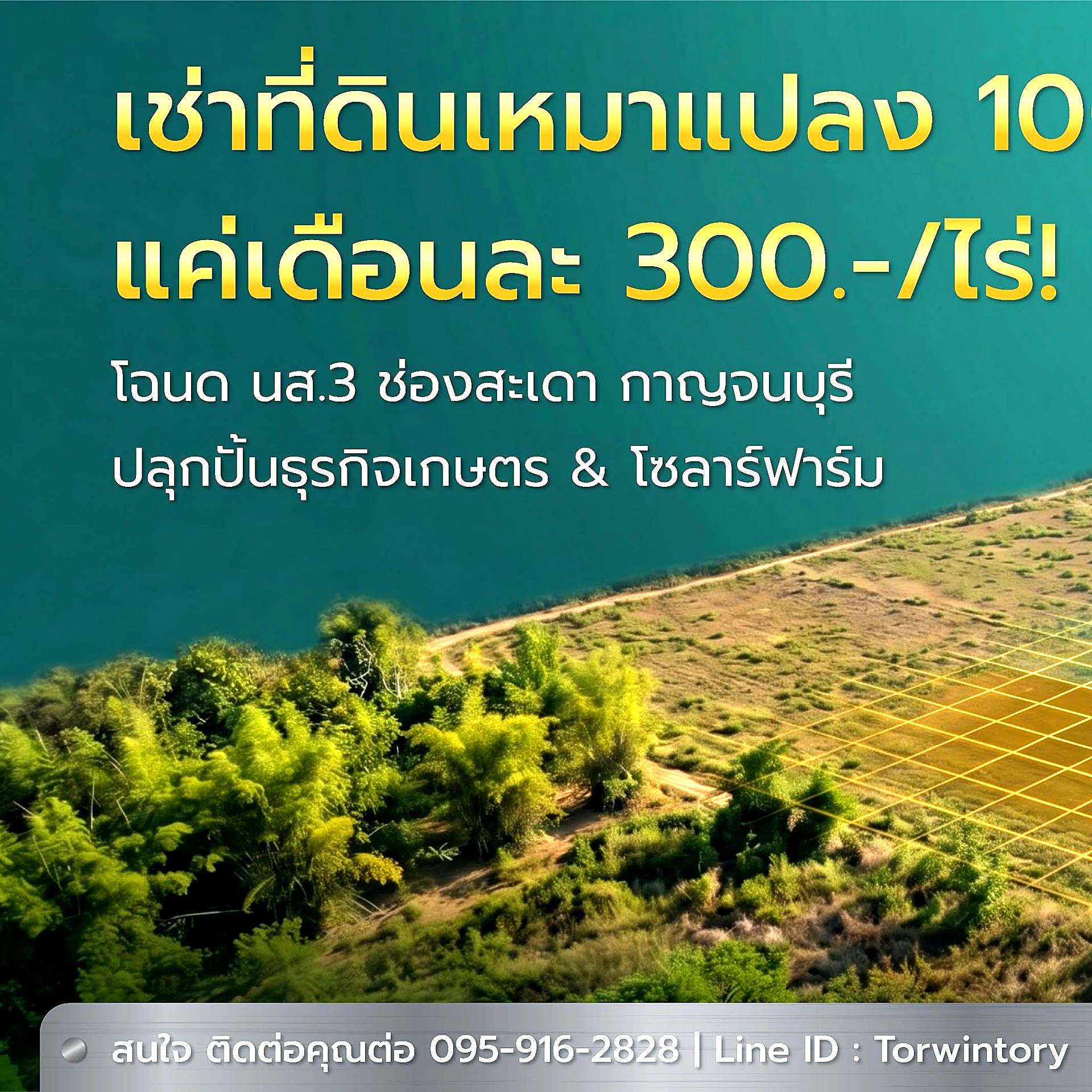 ให้เช่าที่ดิน ~100 ไร่ ช่องสะเดา กาญจนบุรี · ไร่ละ 2,000 บาท/ปี (เหมายกแปลง) รูปที่ 3